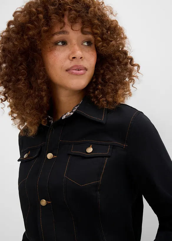 Combinaison &agrave; taille &eacute;lastiqu&eacute;e en twill de coton extensible, bonprix