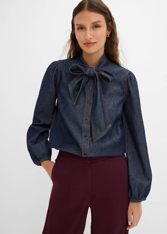 Jeansbluse aus Bio-Baumwolle, bonprix