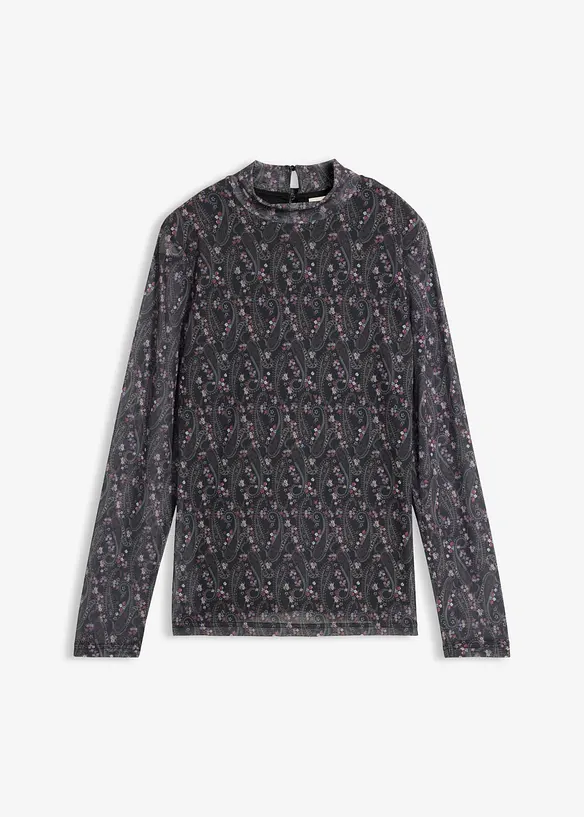 Langarmshirt aus feinem Mesh, bonprix