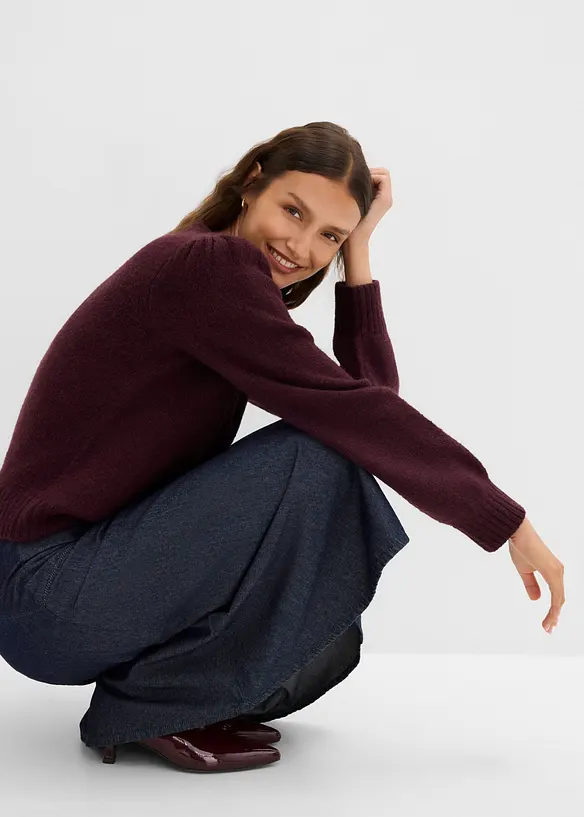 Pullover mit Puff&auml;rmel, bonprix