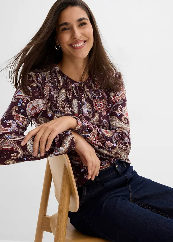 Langarmshirt aus softer Viskose, bonprix