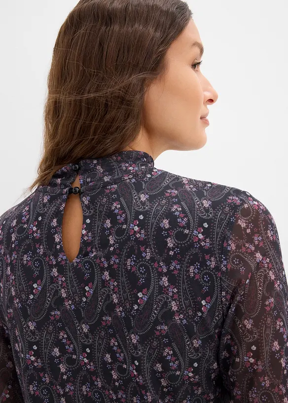 Langarmshirt aus feinem Mesh, bonprix