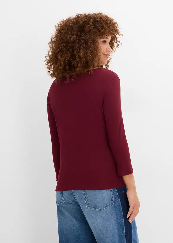 Lot de 3&nbsp;T-shirts c&ocirc;tel&eacute;s 100% coton &agrave; manches 3/4, bonprix