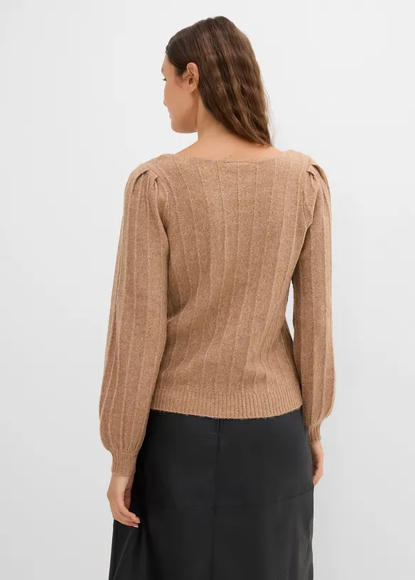 Pullover mit Puff&auml;rmeln, bonprix