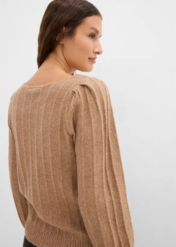 Pullover mit Puff&auml;rmeln, bonprix