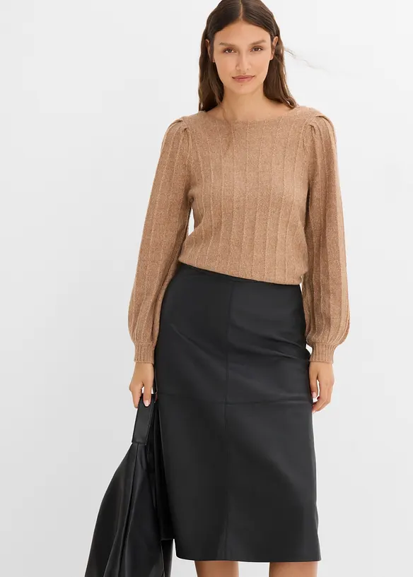 Pullover mit Puff&auml;rmeln, bonprix