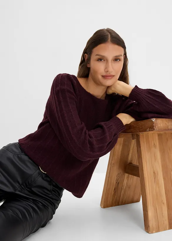 Pullover mit Puff&auml;rmeln, bonprix