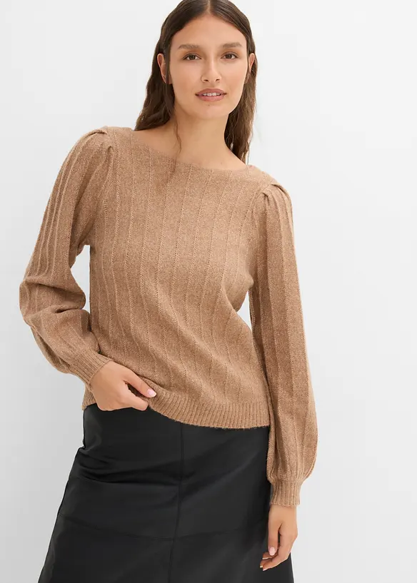Pullover mit Puff&auml;rmeln, bonprix