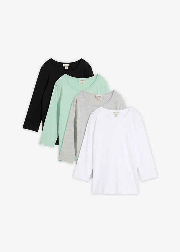 Shirt 3/4-Arm (4er Pack), bonprix