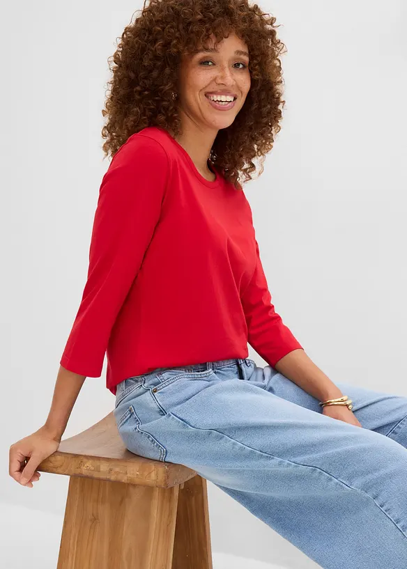Lot de 4&nbsp;T-shirts &agrave; manches 3/4, bonprix