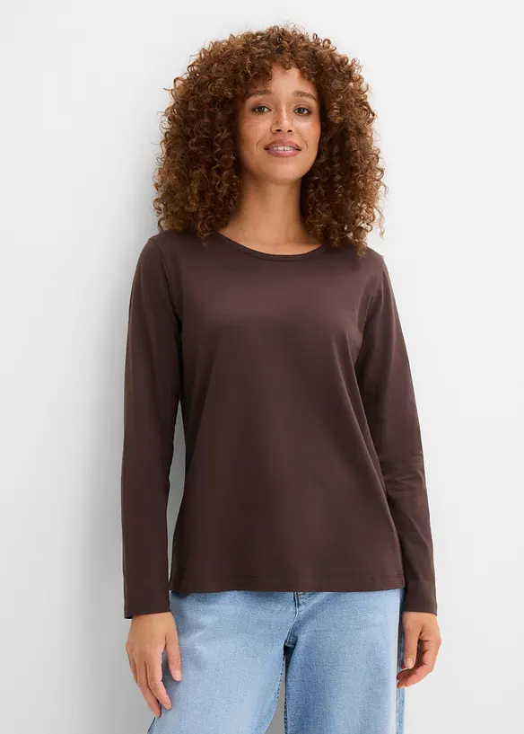 Lot de 3 T-shirts manches longues 100% coton, bonprix