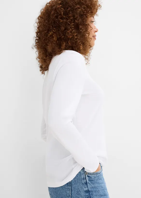 Lot de 3 T-shirts manches longues 100% coton, bonprix