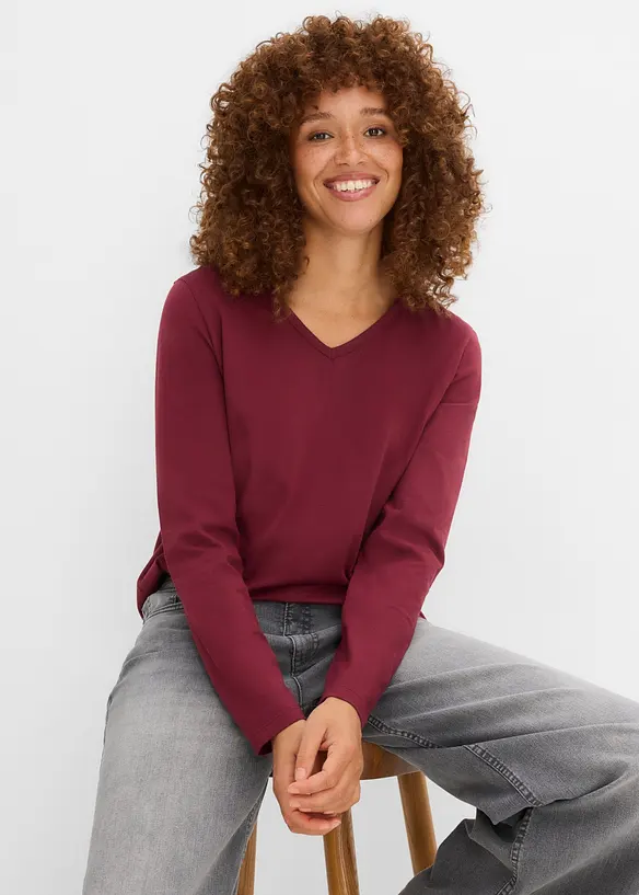 Lot de 5 T-shirts manches longues, bonprix