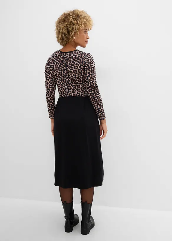 Baumwoll-Jerseykleid, Midil&auml;nge, bonprix