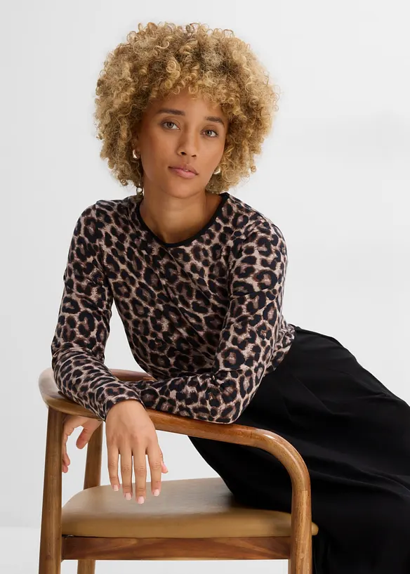 Baumwoll-Jerseykleid, Midil&auml;nge, bonprix