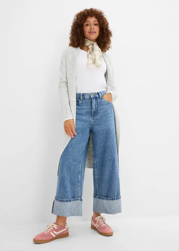 Gilet long en maille, bonprix
