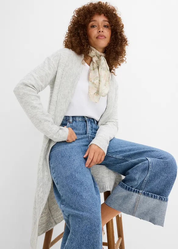 Gilet long en maille, bonprix