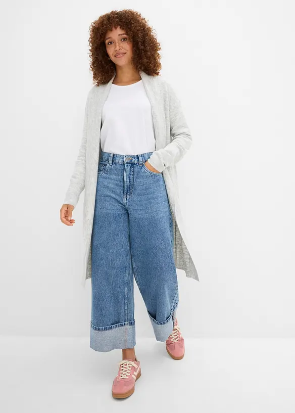 Gilet long en maille, bonprix