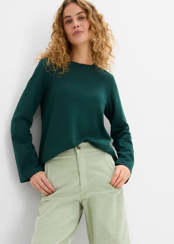 Pantalon barrel en velours de coton c&ocirc;tel&eacute; extensible, bonprix