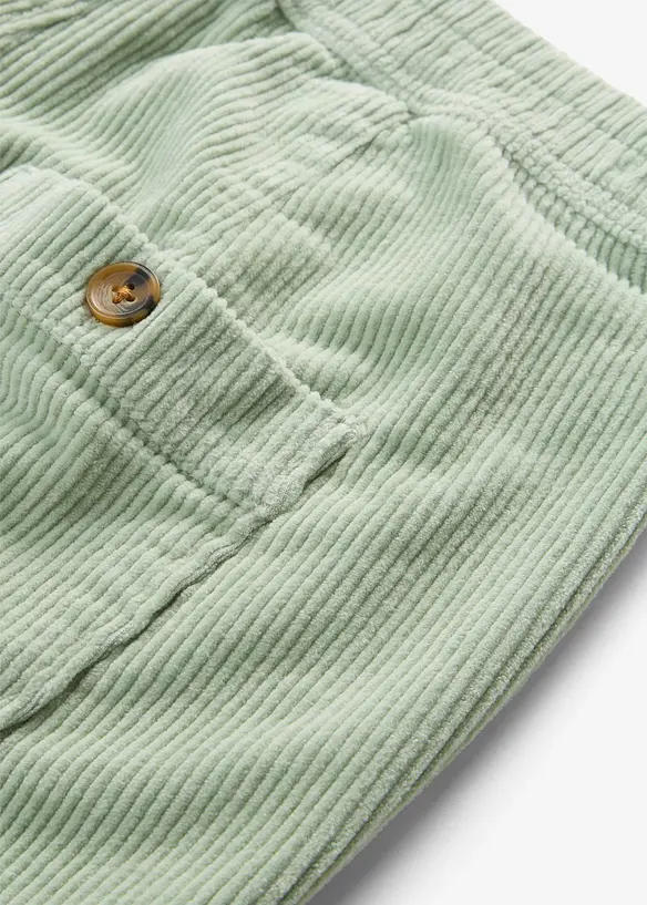 Pantalon barrel en velours de coton c&ocirc;tel&eacute; extensible, bonprix