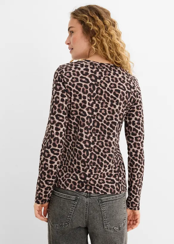 Lot de 3 T-shirts manches longues en coton extensible, bonprix