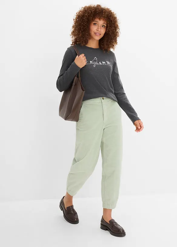 T-shirt manches longues en pur coton, bonprix