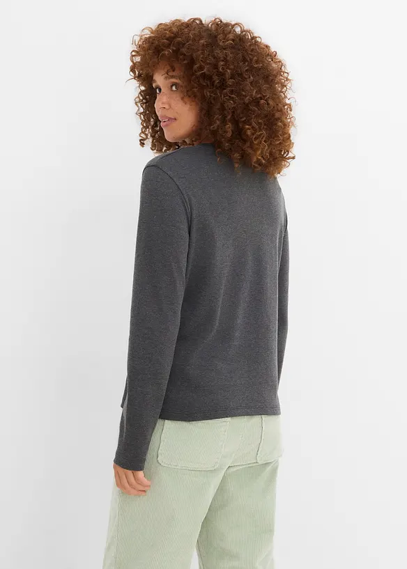 T-shirt manches longues en pur coton, bonprix