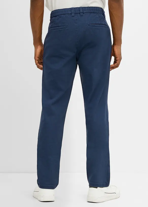 Classic Fit Stretch-Chinohose mit weitem Bein, Straight, bonprix