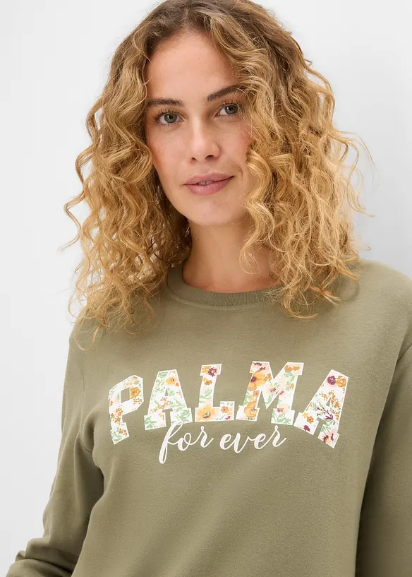 T-shirt manches longues en pur coton, bonprix
