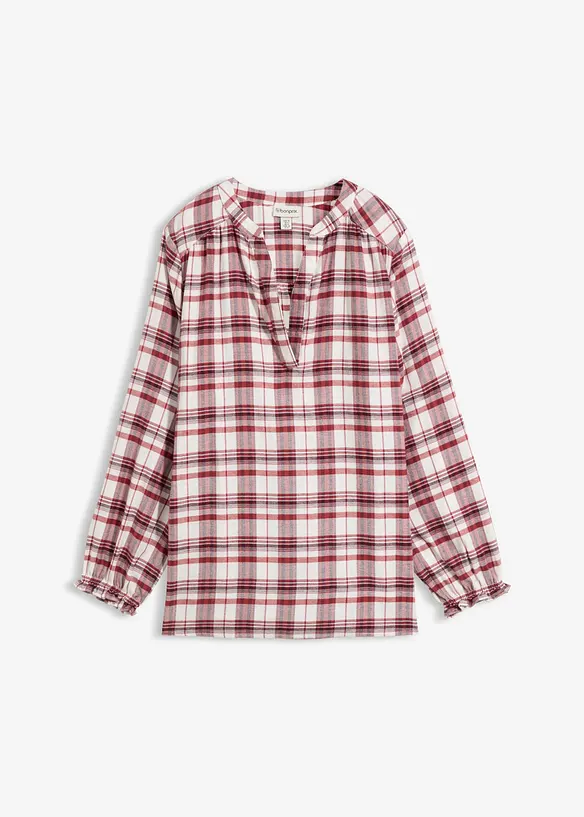 Flanell-Tunikabluse aus reiner Baumwolle, bonprix
