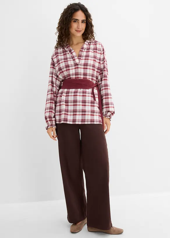 Flanell-Tunikabluse aus reiner Baumwolle, bonprix