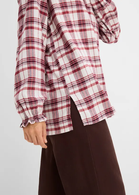 Flanell-Tunikabluse aus reiner Baumwolle, bonprix