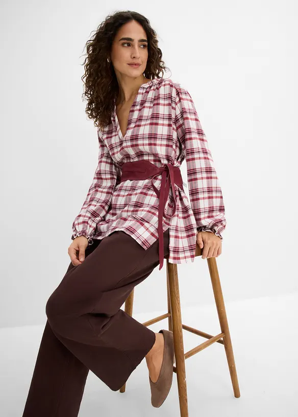 Flanell-Tunikabluse aus reiner Baumwolle, bonprix