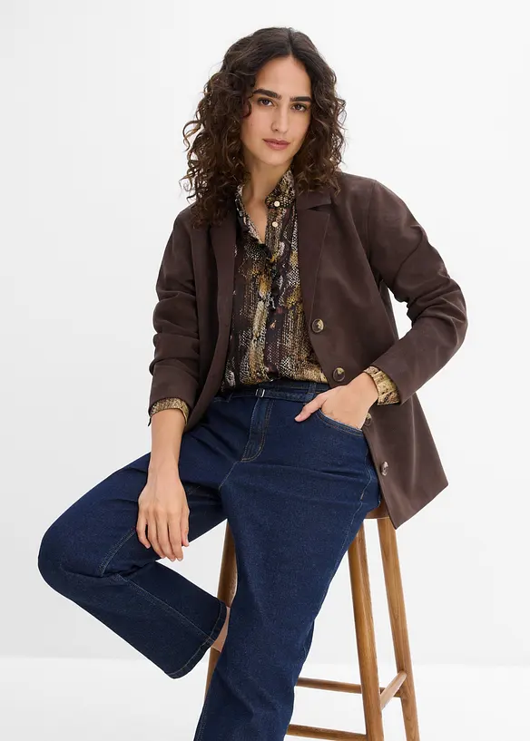 Jean straight taille haute, raccourci, bonprix