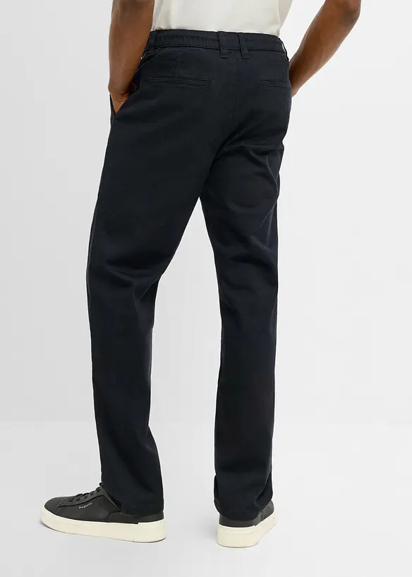 Classic Fit Stretch-Chinohose mit weitem Bein, Straight, bonprix