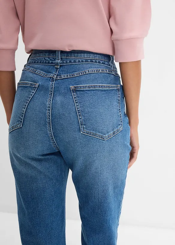 Jean straight taille haute, raccourci, bonprix