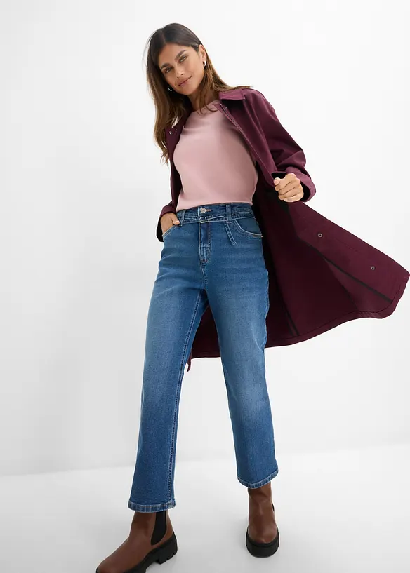Jean straight taille haute, raccourci, bonprix