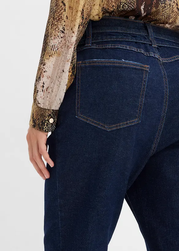 Jean straight taille haute, raccourci, bonprix
