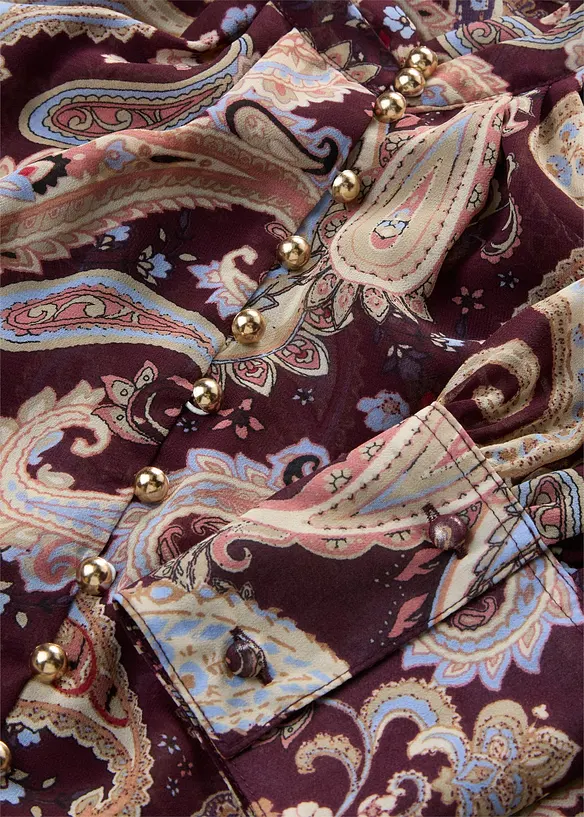 Chiffon Tunikabluse mit Stehkragen, bonprix