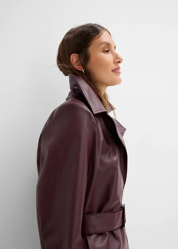 Trenchjacke aus Lederimitat, bonprix