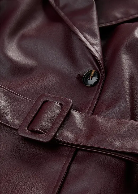 Trenchjacke aus Lederimitat, bonprix