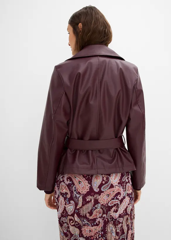 Trenchjacke aus Lederimitat, bonprix
