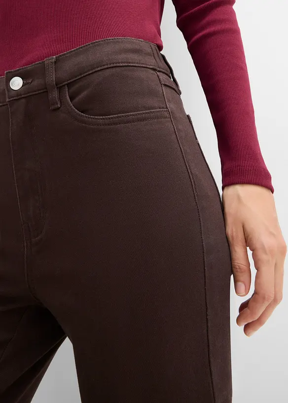 Verk&uuml;rzte Bootcut-Twillhose aus Baumwoll-Mix, bonprix