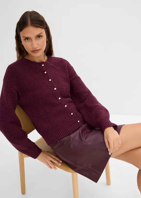 Grobstrickjacke mit Knopfleiste, bonprix