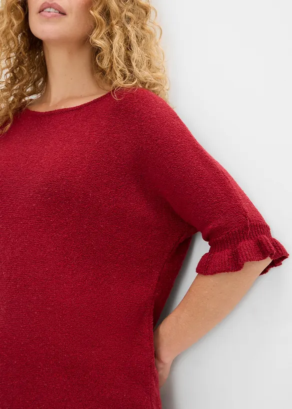 Pullover aus Baumwoll-Mix mit Volant-&Auml;rmeln, bonprix