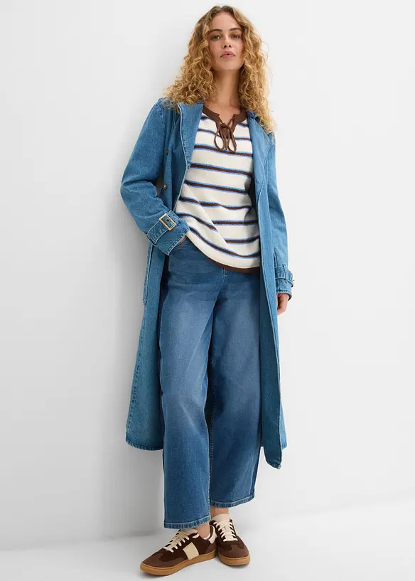 Pullover aus Baumwoll-Mix mit Bindel&ouml;sung, bonprix