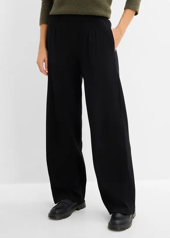 Pantalon en jersey &agrave; pinces, bonprix