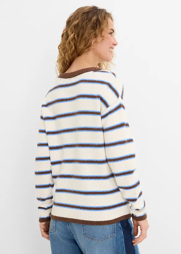 Pullover aus Baumwoll-Mix mit Bindel&ouml;sung, bonprix