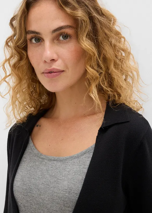 Pull en fine maille, effet superpos&eacute;, bonprix