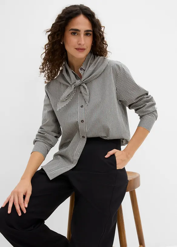Bluse mit abnehmbarem Schaldetail, bonprix